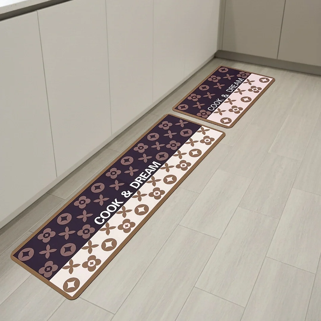 Tapis de cuisine 2 Pièces (120×38 cm et 59×38 cm)