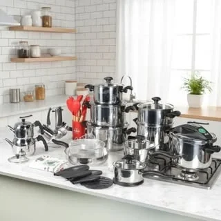 Batterie de Cuisine en Inox 18/10 45 Pièces - Falez - Noir