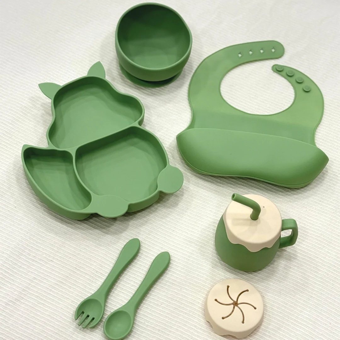 Set Repas Bébé en Silicone 9 Pièces Incassables