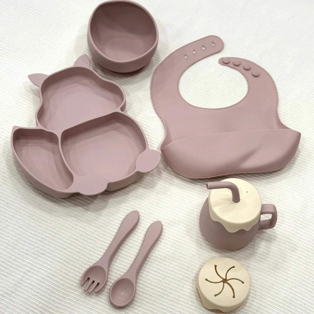 Set Repas Bébé en Silicone 9 Pièces Incassables