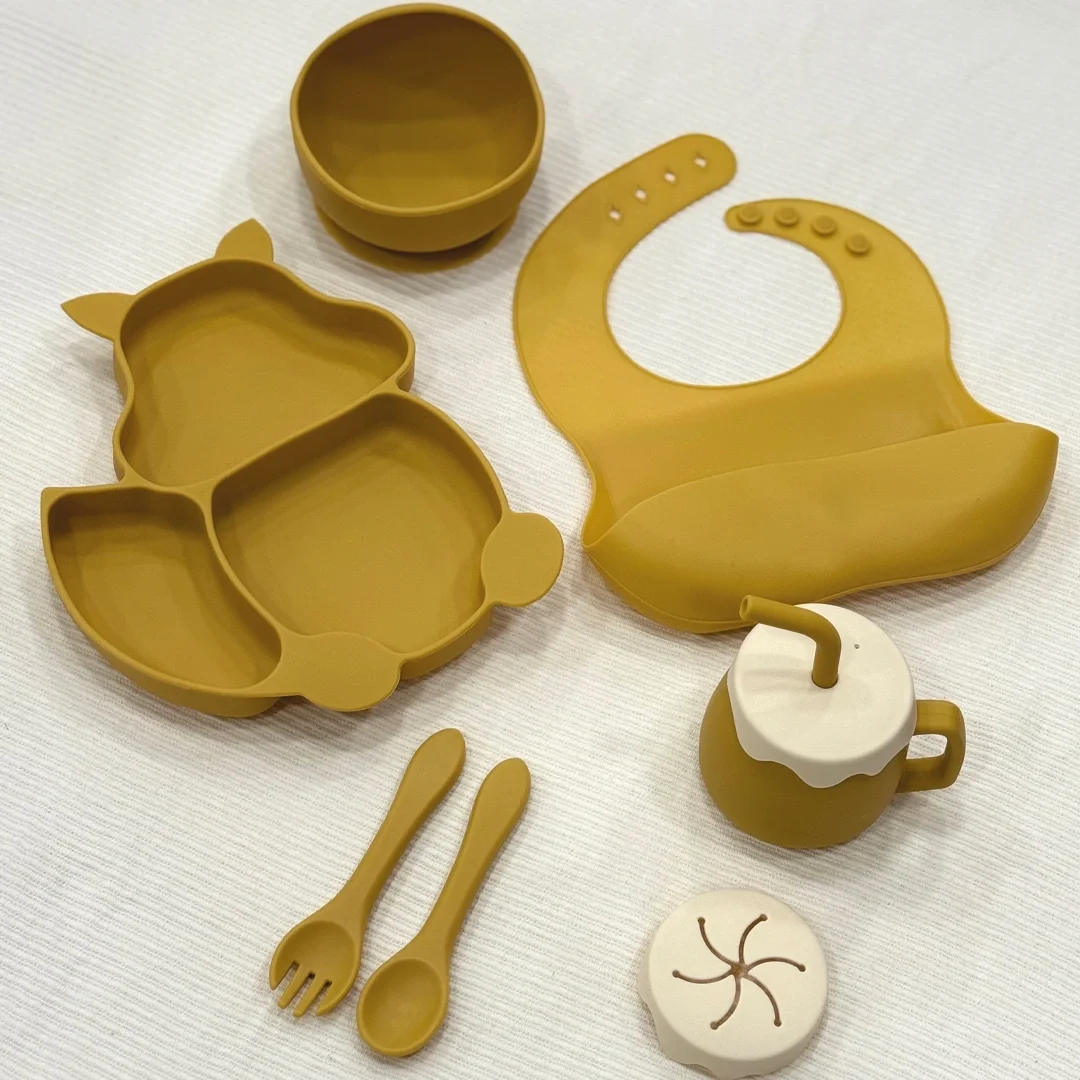 Set Repas Bébé en Silicone 9 Pièces Incassables