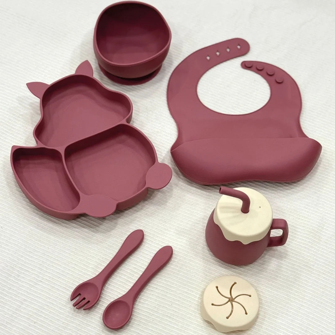 Set Repas Bébé en Silicone 9 Pièces Incassables