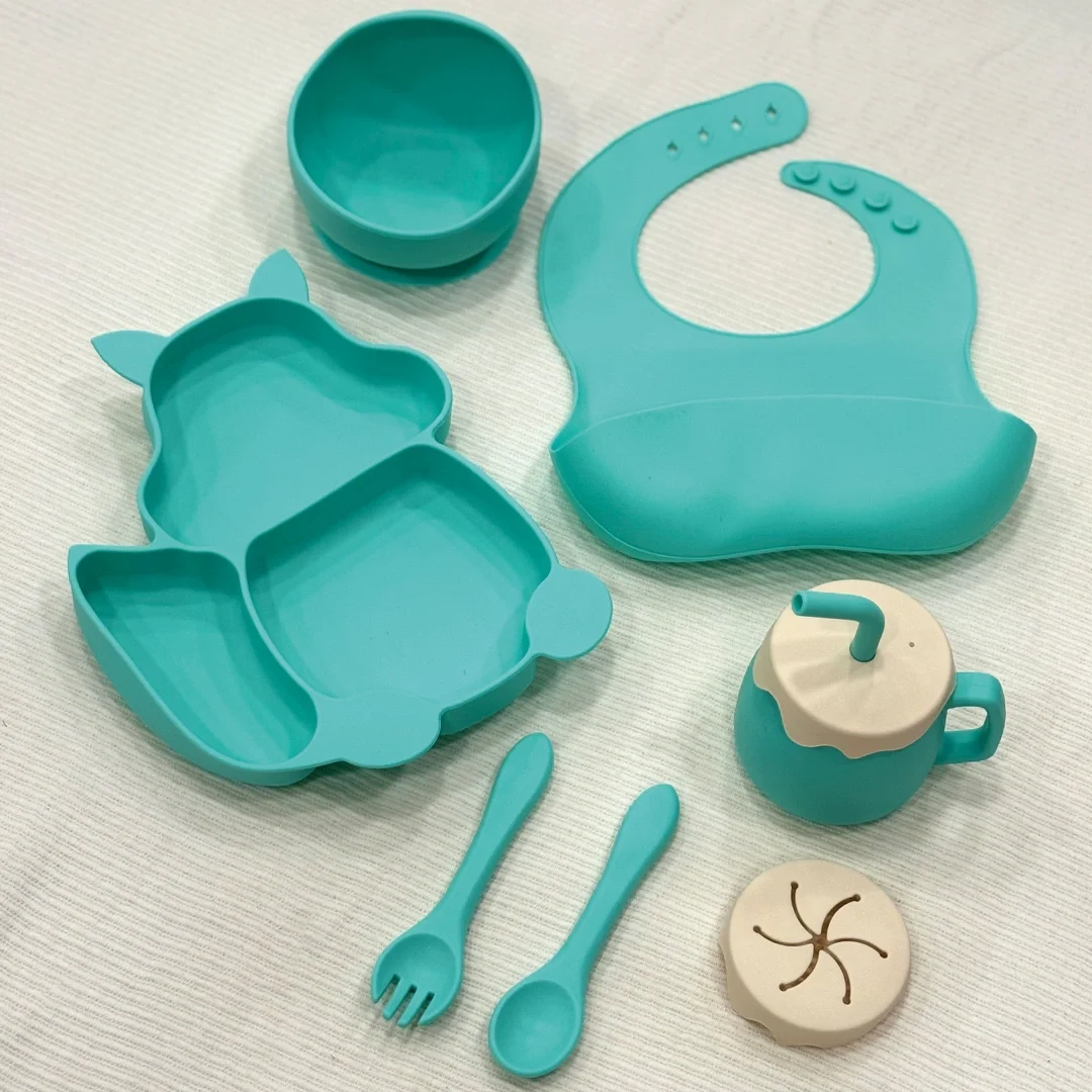 Set Repas Bébé en Silicone 9 Pièces Incassables