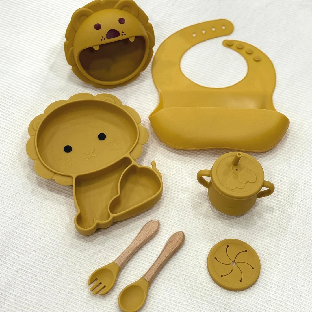 Set Repas Bébé en Silicone 7 Pièces Incassables