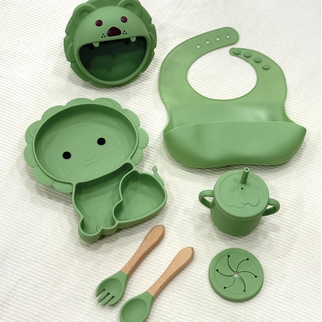 Set Repas Bébé en Silicone 7 Pièces Incassables