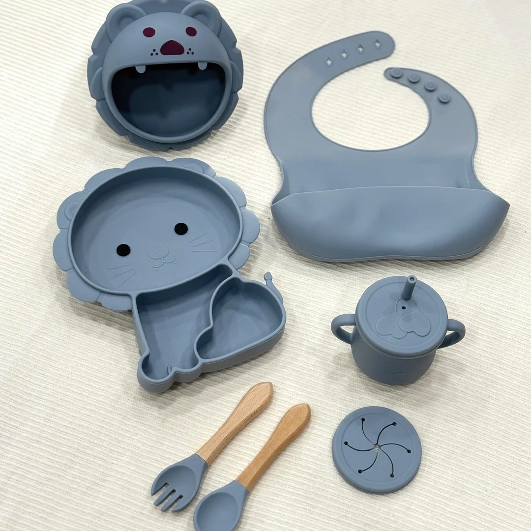 Set Repas Bébé en Silicone 7 Pièces Incassables