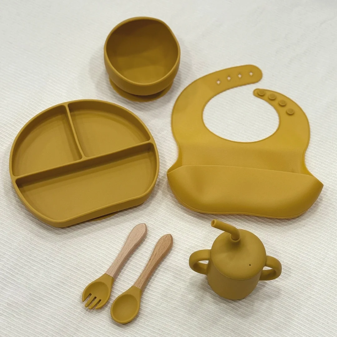 Set Repas Bébé en Silicone 6 Pièces Incassables