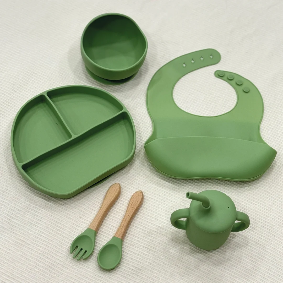 Set Repas Bébé en Silicone 6 Pièces Incassables