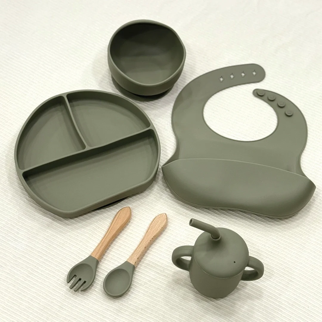 Set Repas Bébé en Silicone 6 Pièces Incassables