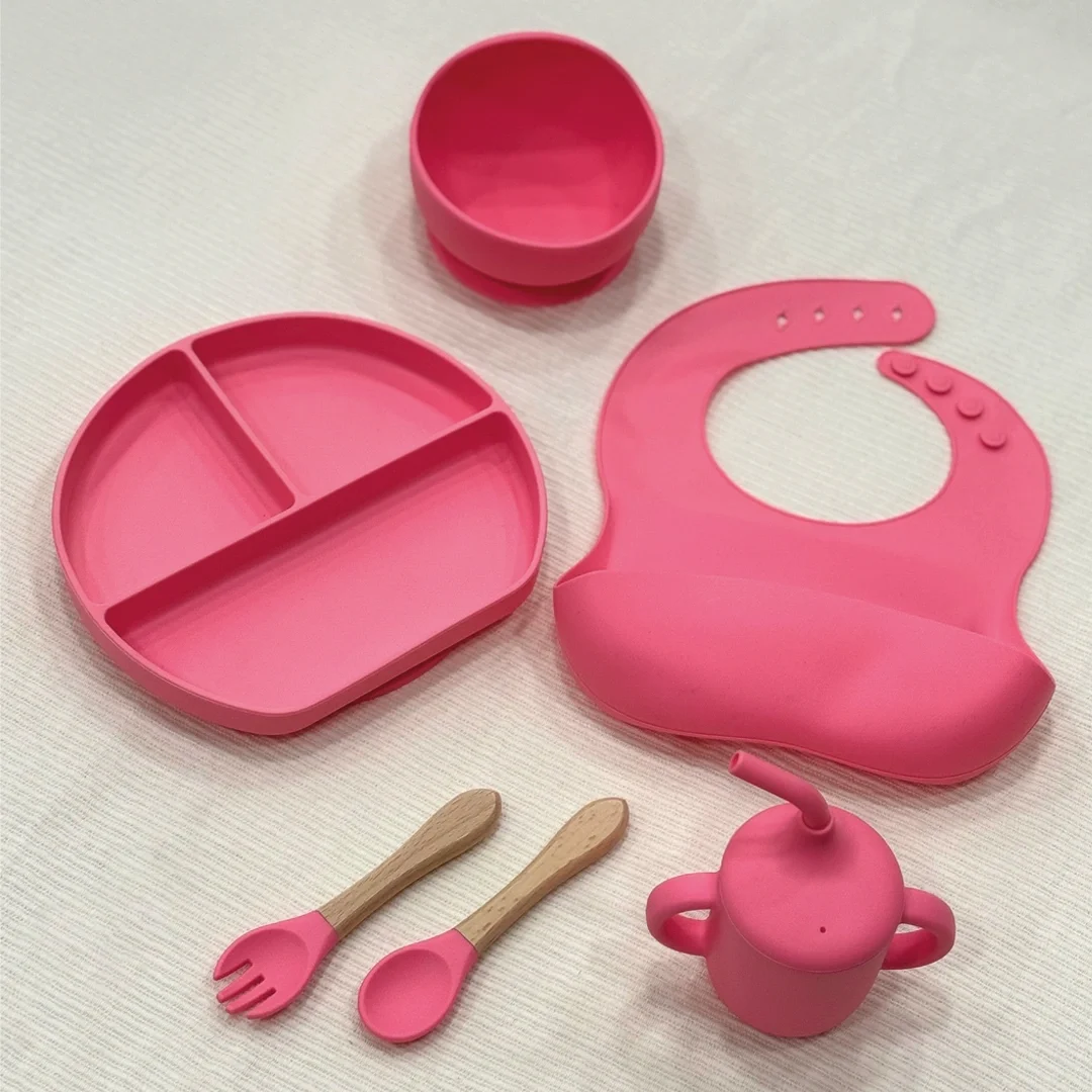 Set Repas Bébé en Silicone 6 Pièces Incassables