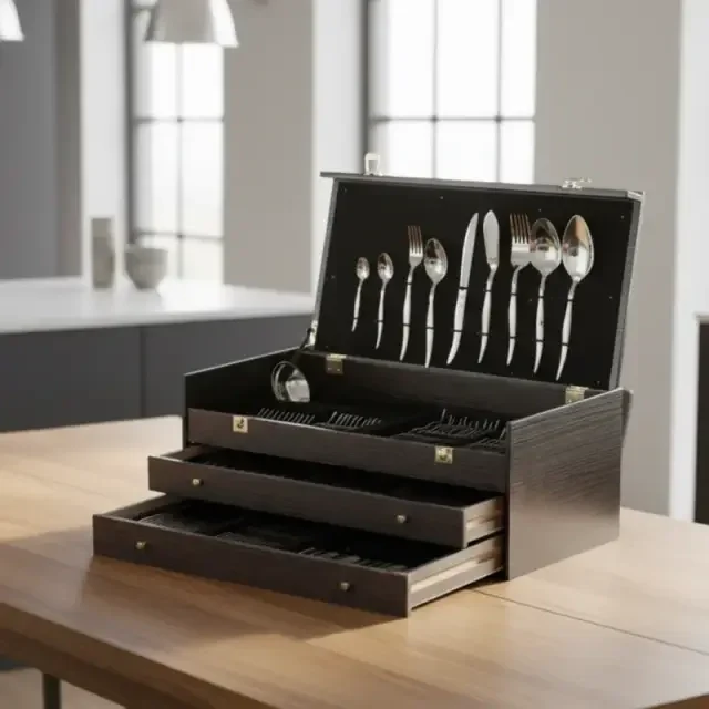 Coffret Menagère 125 Pièces en Inox 18/10 Rond - ABM