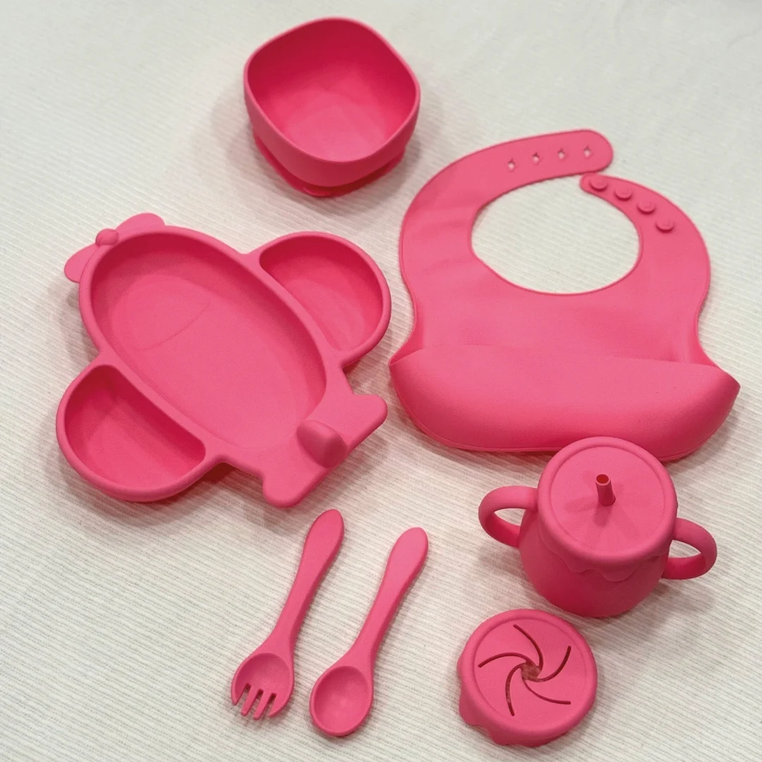 Set Repas Bébé en Silicone 7 Pièces Incassables
