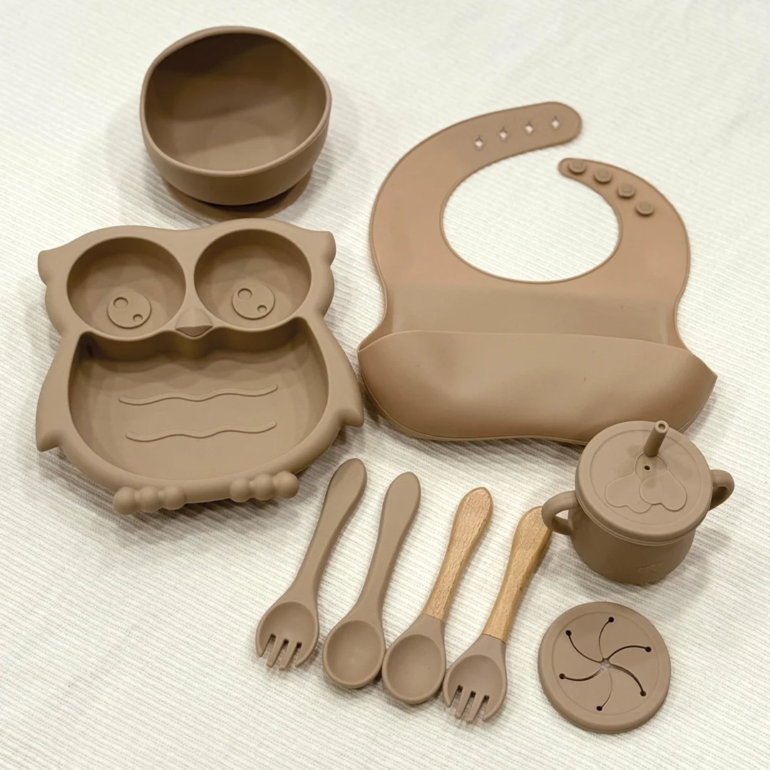 Set Repas Bébé en Silicone 9 Pièces Incassables