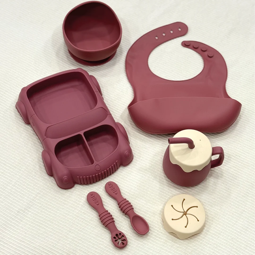 Set Repas Bébé en Silicone 7 Pièces Incassables