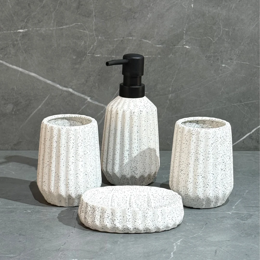 Ensemble d'Accessoires De Salle De Bain 4 Pièces En Céramique