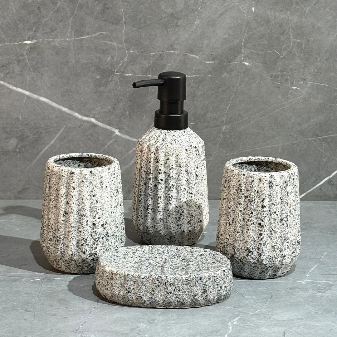 Ensemble d'Accessoires De Salle De Bain 4 Pièces En Céramique