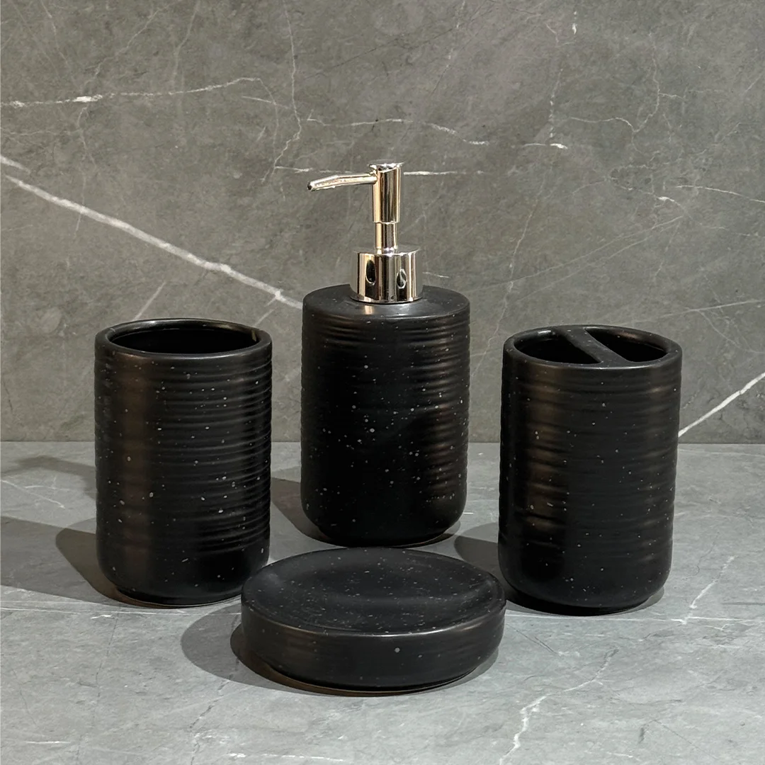 Ensemble d'Accessoires De Salle De Bain 4 Pièces En Céramique