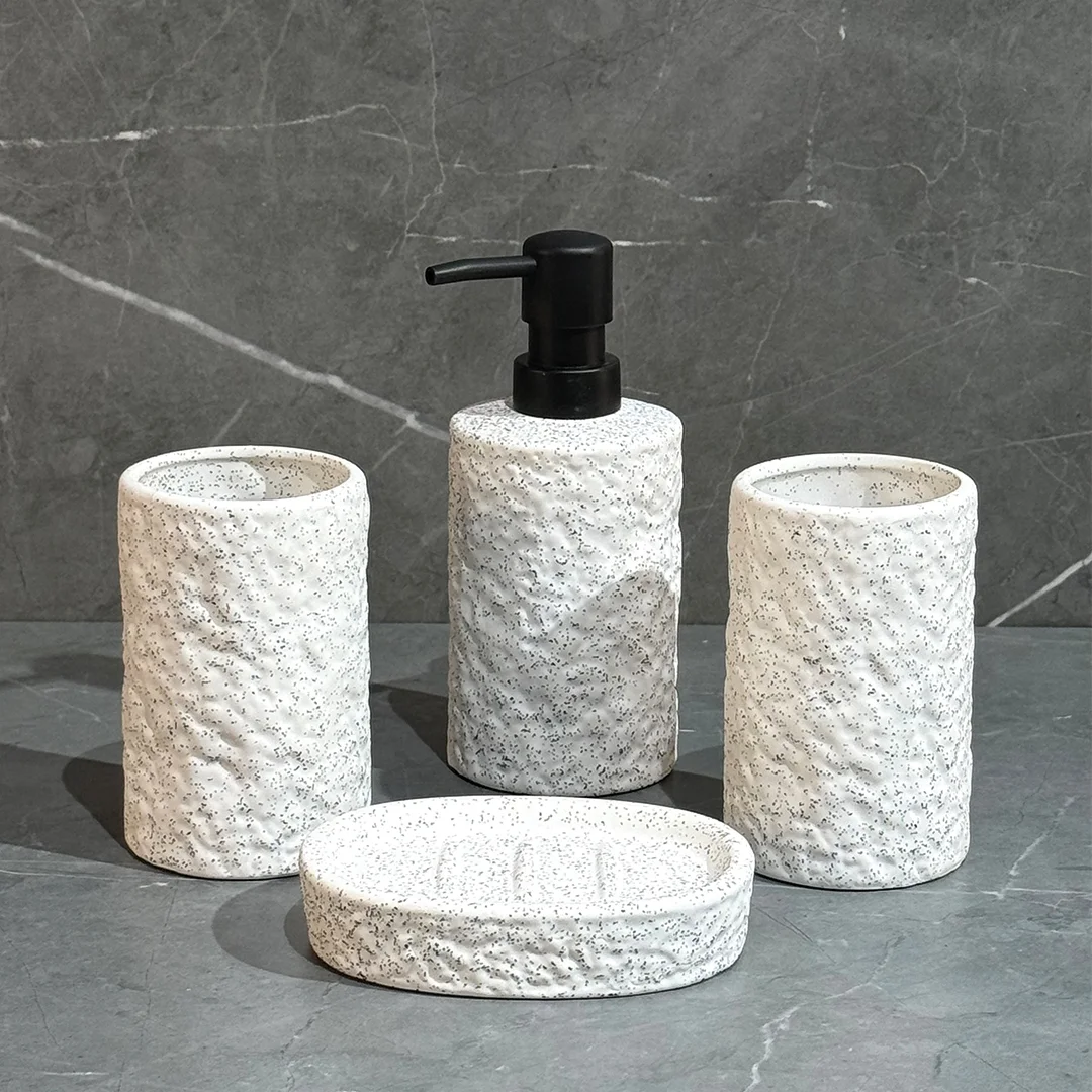 Ensemble d'Accessoires De Salle De Bain 4 Pièces En Céramique