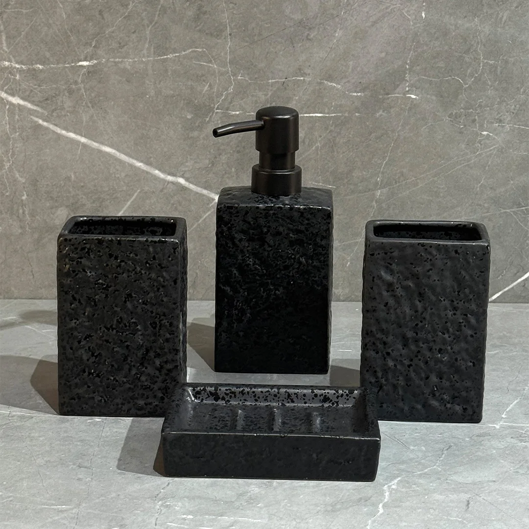 Ensemble d'Accessoires De Salle De Bain 4 Pièces En Céramique