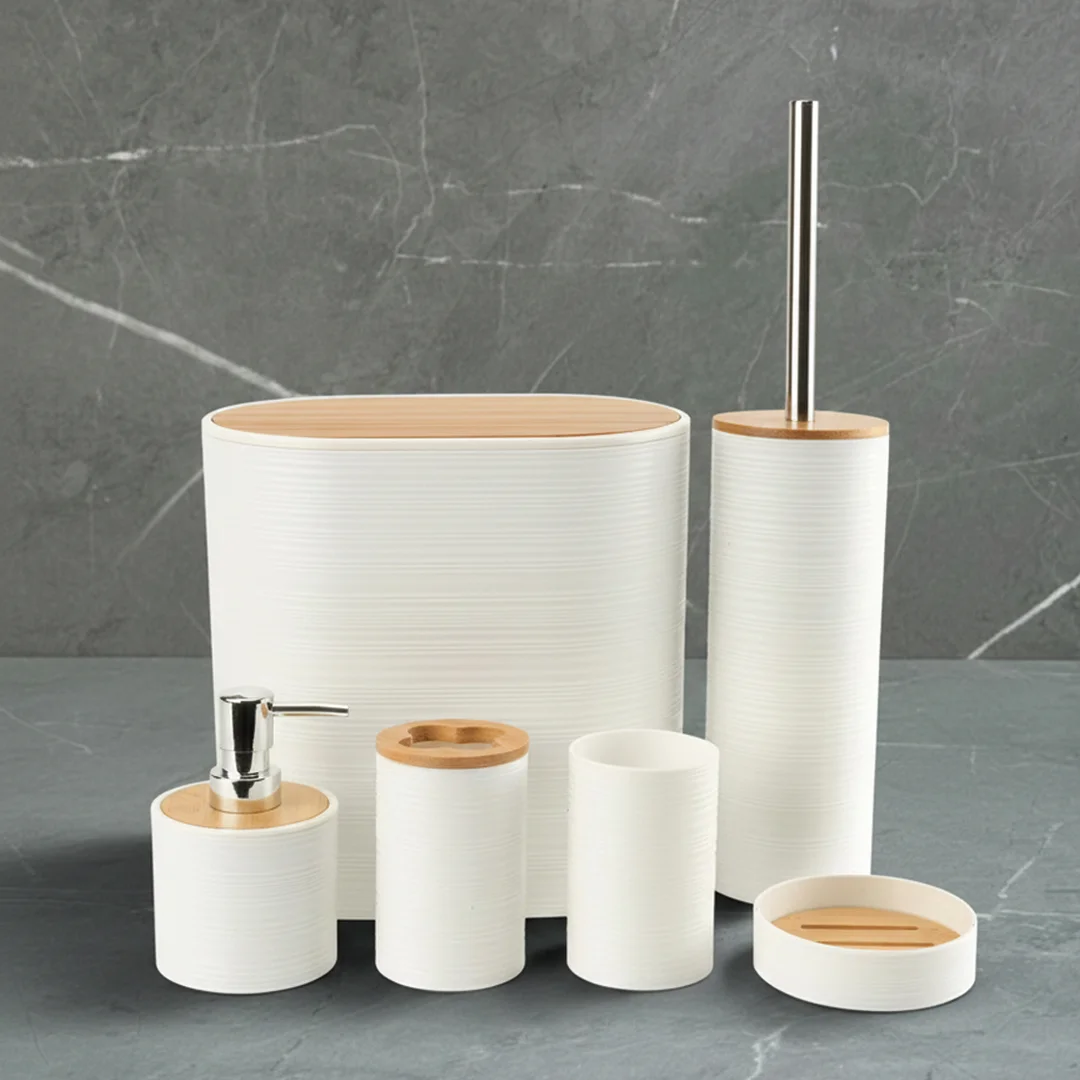 Serie Salle De Bain 6 Pièces En Plastique - Blanc