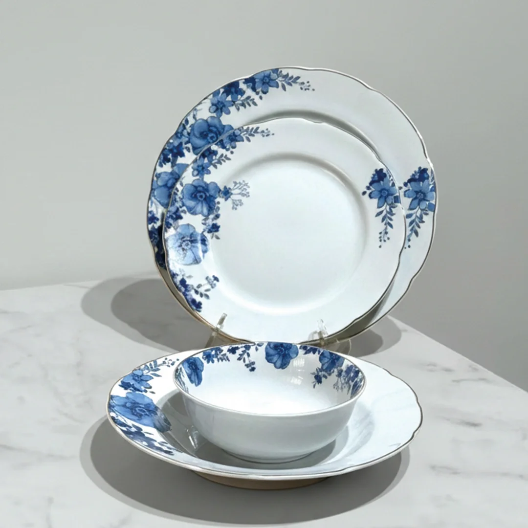 Service à Table 24 Pièces en Porcelaine Fine