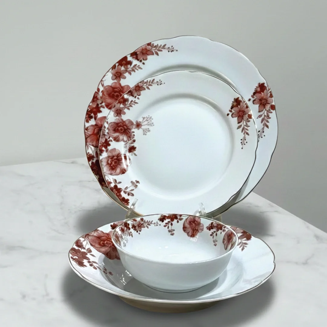 Service à Table 24 Pièces en Porcelaine Fine