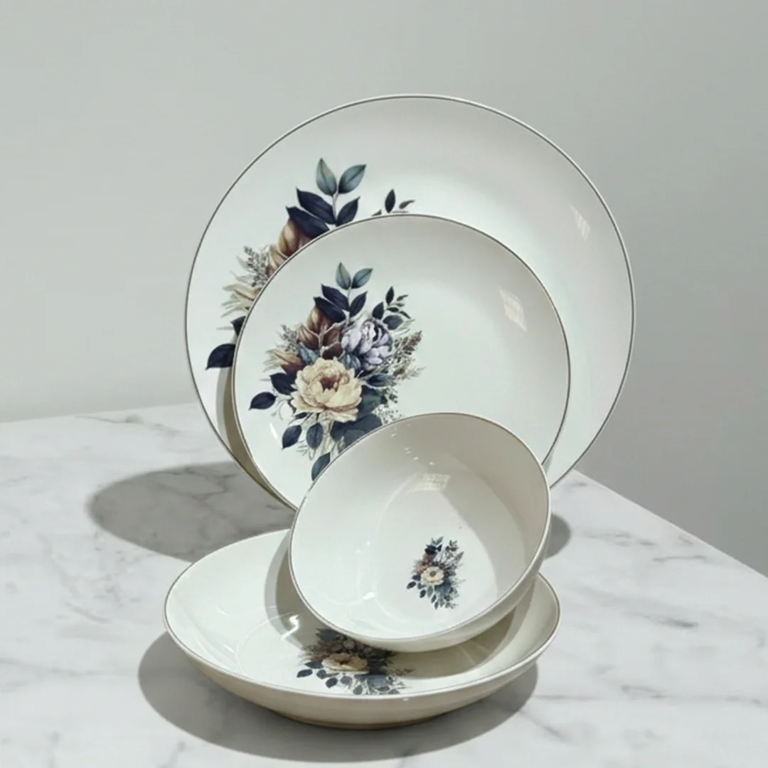 Service à Table 24 Pièces en Porcelaine Fine