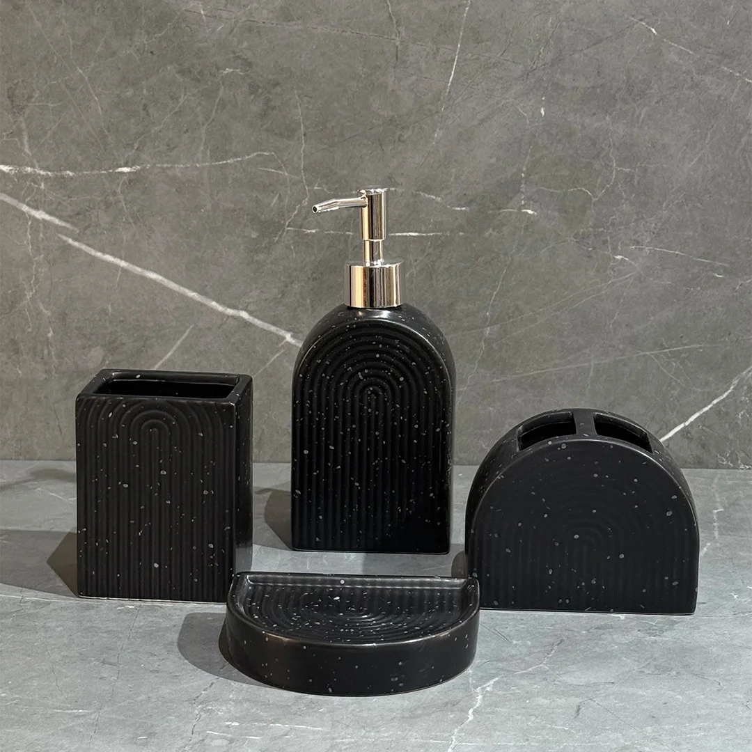 Ensemble d'Accessoires De Salle De Bain 4 Pièces En Céramique